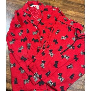 Y2K flannel PJ set women's size small/ medium.  Super soft with Scottie terrier
